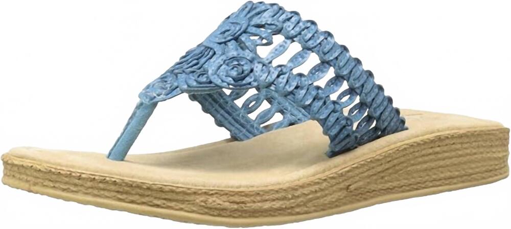 NEW SBICCA women's fresa woven thong sandal in blue